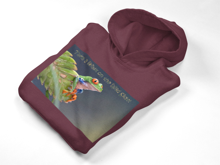 Costa Rican Red-Eyed Tree Frog in a leaf - Heavy Blend™ Hooded Sweatshirt