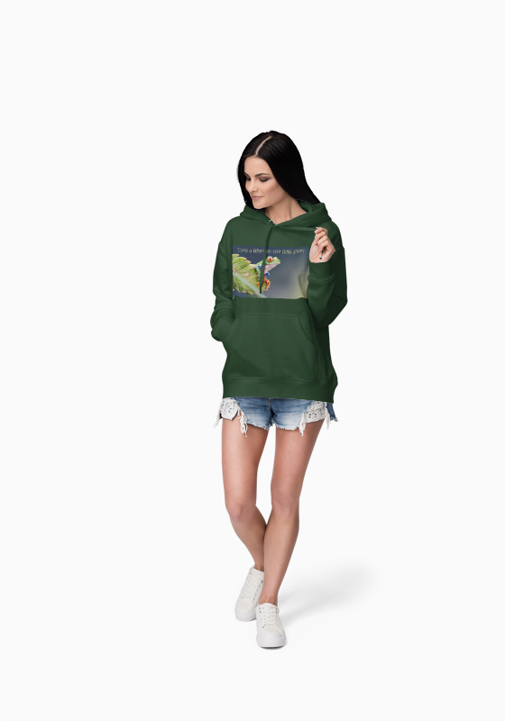 Costa Rican Red-Eyed Tree Frog in a leaf - Heavy Blend™ Hooded Sweatshirt