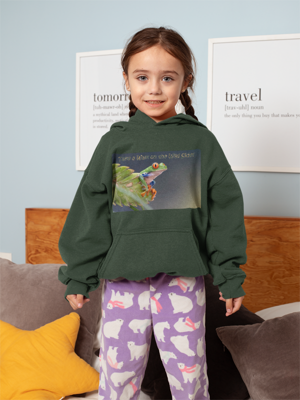 Costa Rican Red-Eyed Tree Frog in a leaf - Heavy Blend™ Hooded Sweatshirt