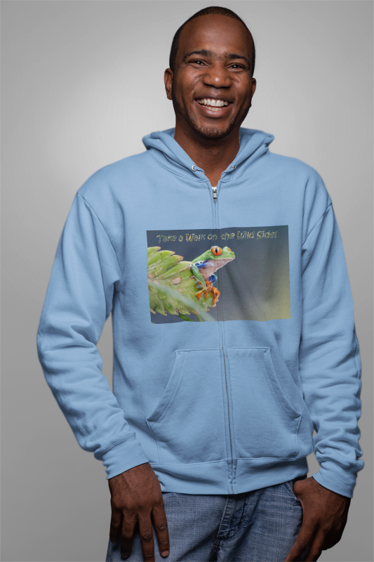 Costa Rican Red-Eyed Tree Frog in a leaf - Heavy Blend™ Hooded Sweatshirt