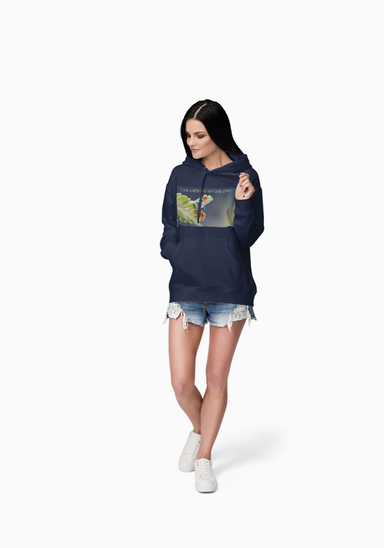 Costa Rican Red-Eyed Tree Frog in a leaf - Heavy Blend™ Hooded Sweatshirt