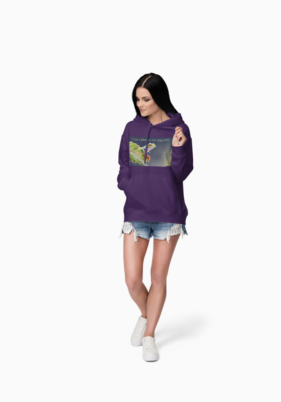 Costa Rican Red-Eyed Tree Frog in a leaf - Heavy Blend™ Hooded Sweatshirt