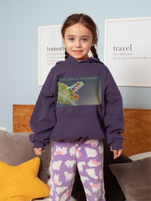 Costa Rican Red-Eyed Tree Frog in a leaf - Heavy Blend™ Hooded Sweatshirt