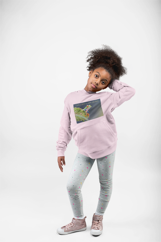 Costa Rican Red-Eyed Tree Frog in a leaf - Heavy Blend™ Hooded Sweatshirt