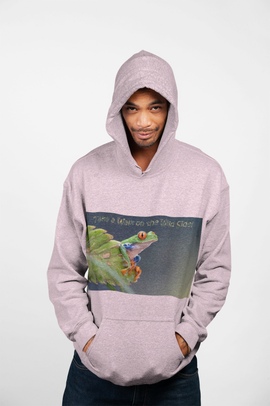 Costa Rican Red-Eyed Tree Frog in a leaf - Heavy Blend™ Hooded Sweatshirt