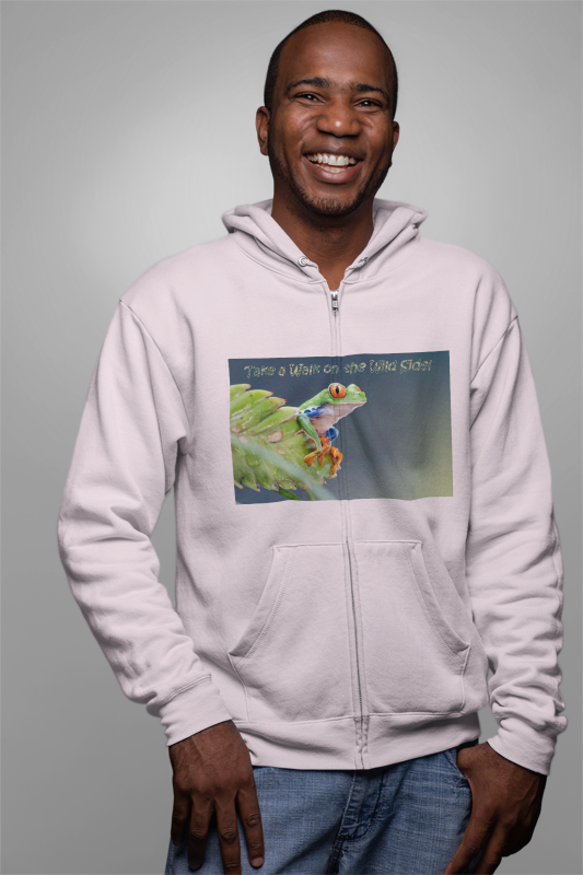 Costa Rican Red-Eyed Tree Frog in a leaf - Heavy Blend™ Hooded Sweatshirt