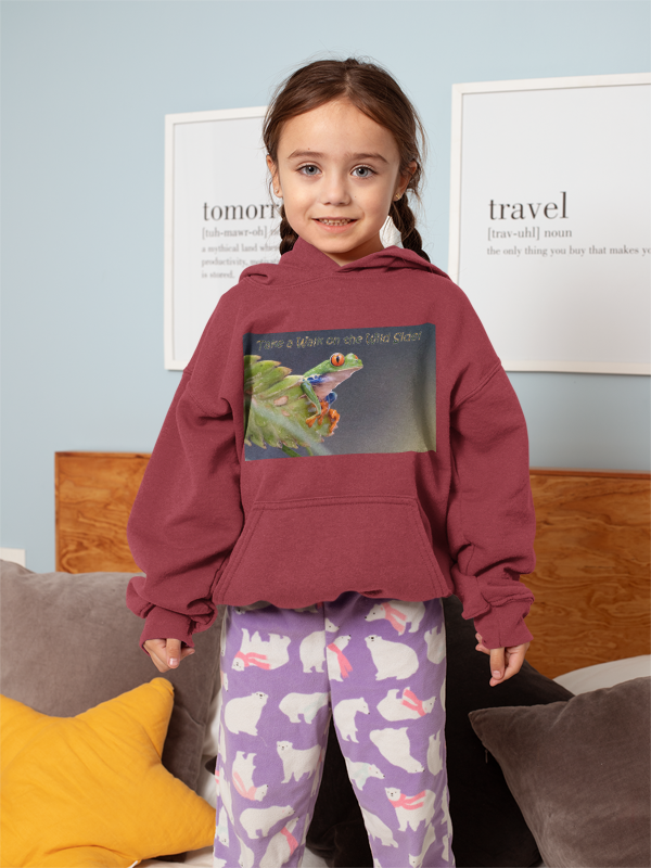 Costa Rican Red-Eyed Tree Frog in a leaf - Heavy Blend™ Hooded Sweatshirt