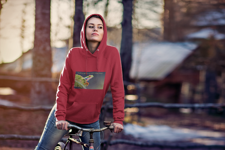 Costa Rican Red-Eyed Tree Frog in a leaf - Heavy Blend™ Hooded Sweatshirt