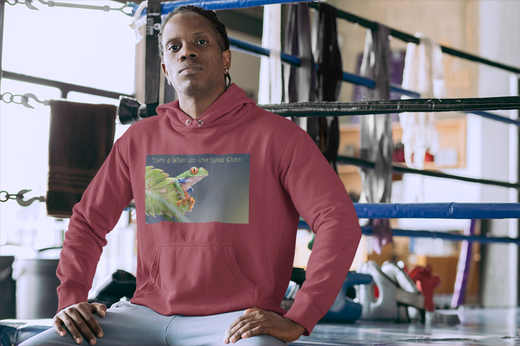 Costa Rican Red-Eyed Tree Frog in a leaf - Heavy Blend™ Hooded Sweatshirt
