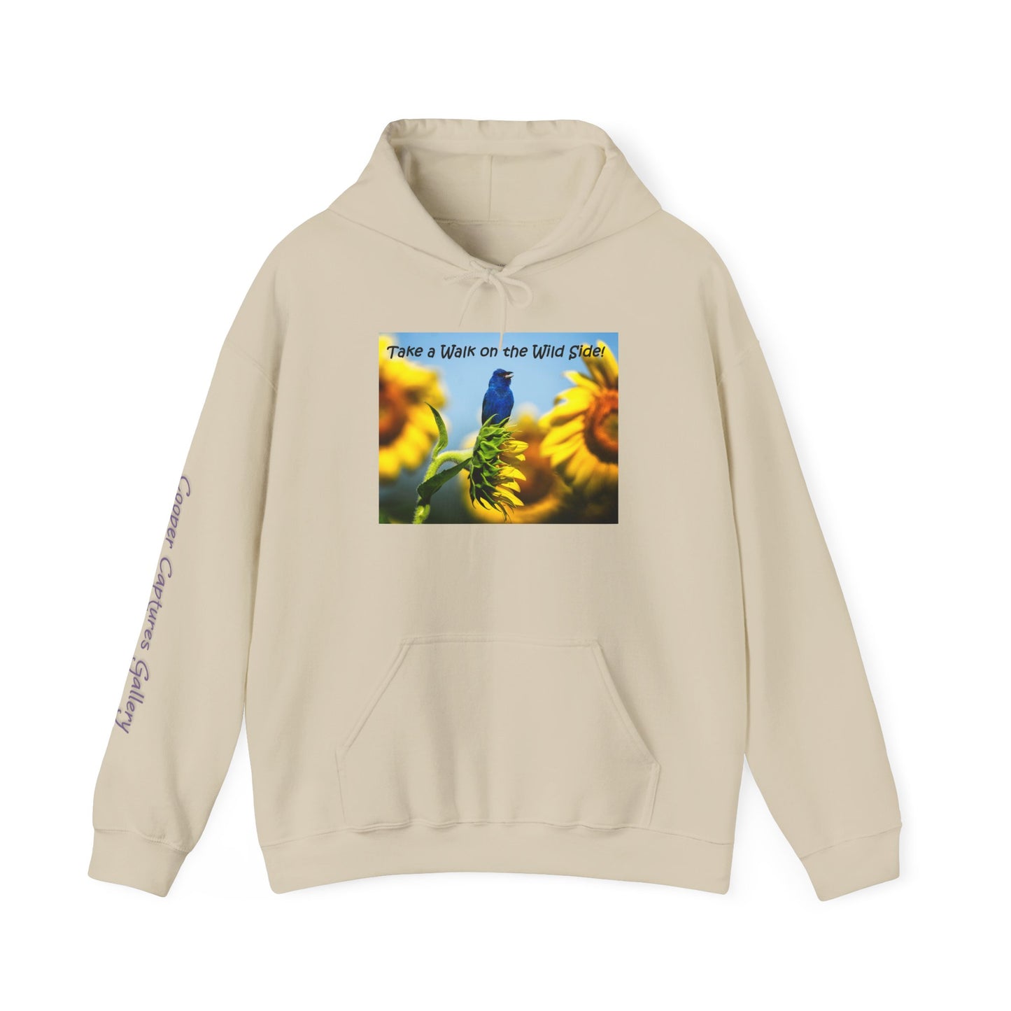 Indigo Bunting on sunflowers - Heavy Blend™ Hooded Sweatshirt