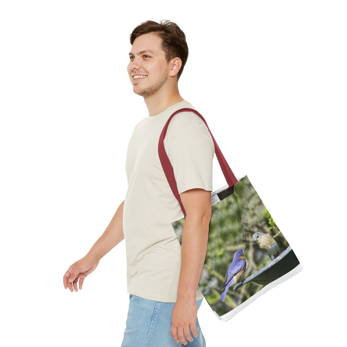 Bluebirds Tote Bag - Nature-Inspired Eco-Friendly Shopping Bag