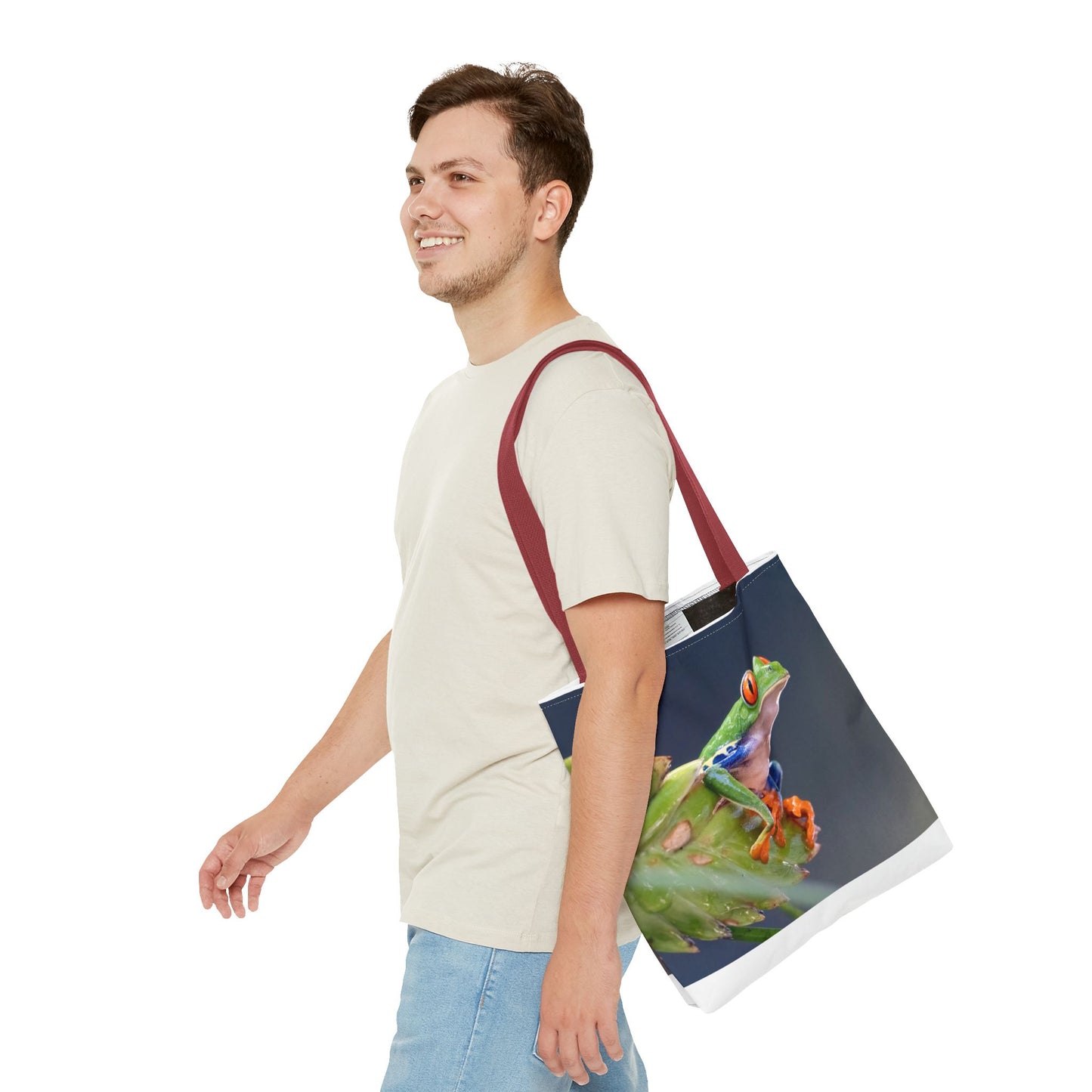 Colorful Frog Tote Bag - Eco-Friendly Wildlife Lover's Accessory