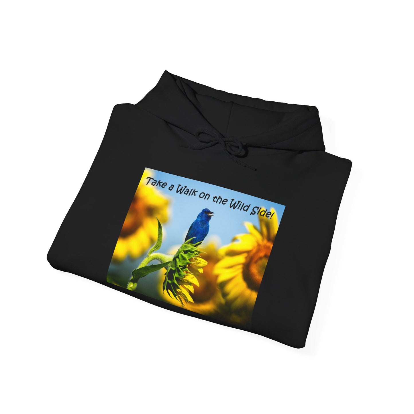 Indigo Bunting on sunflowers - Heavy Blend™ Hooded Sweatshirt