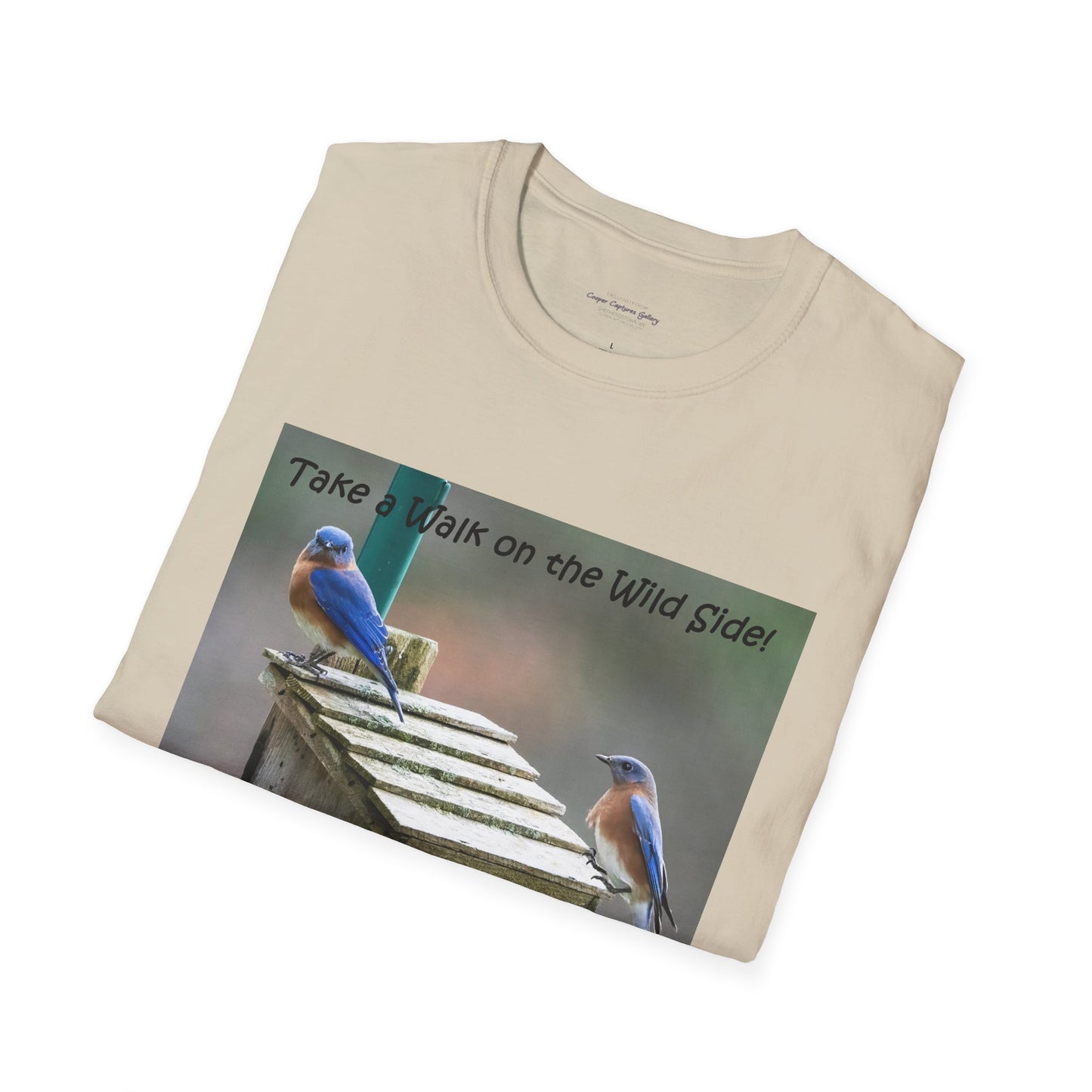 Bluebirds looking at real estate - T-shirt