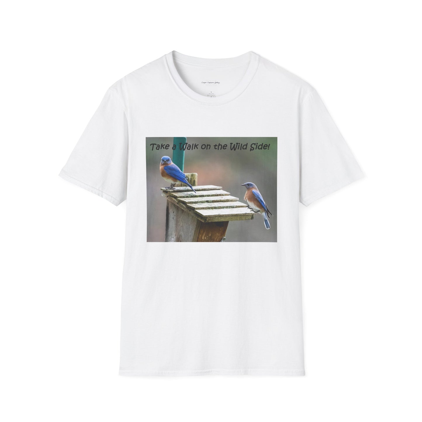 Bluebirds looking at real estate - T-shirt