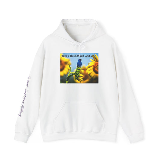 Indigo Bunting on sunflowers - Heavy Blend™ Hooded Sweatshirt