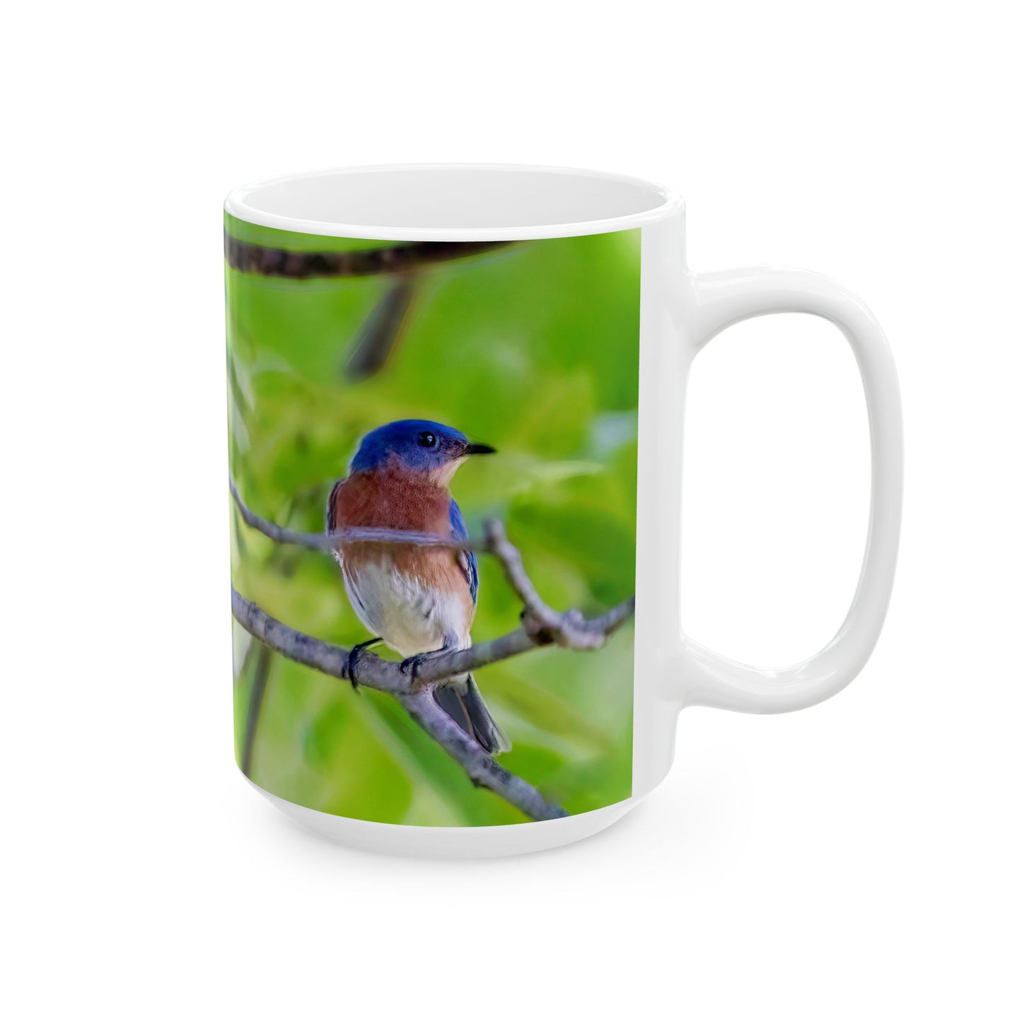 Bluebird pair - White interior mug