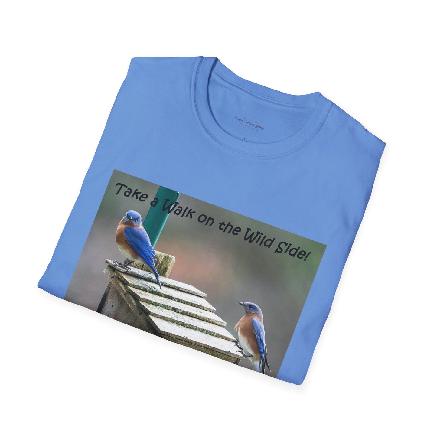 Bluebirds looking at real estate - T-shirt