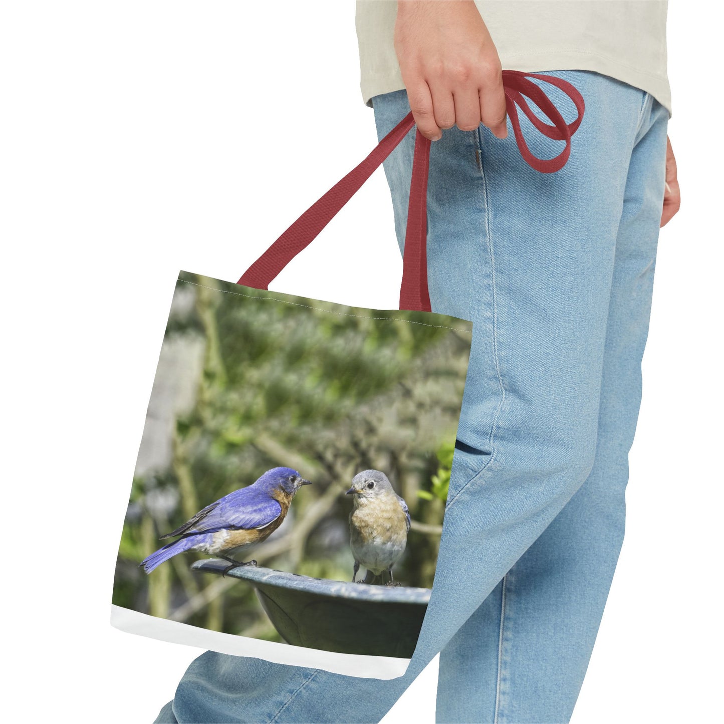 Bluebirds Tote Bag - Nature-Inspired Eco-Friendly Shopping Bag