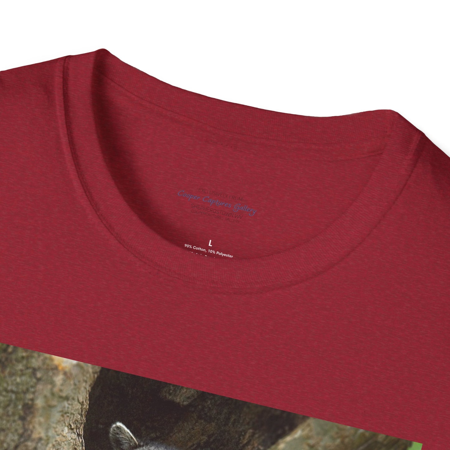 Playful raccoon in a tree hole with "Private Property" sign - T-shirt