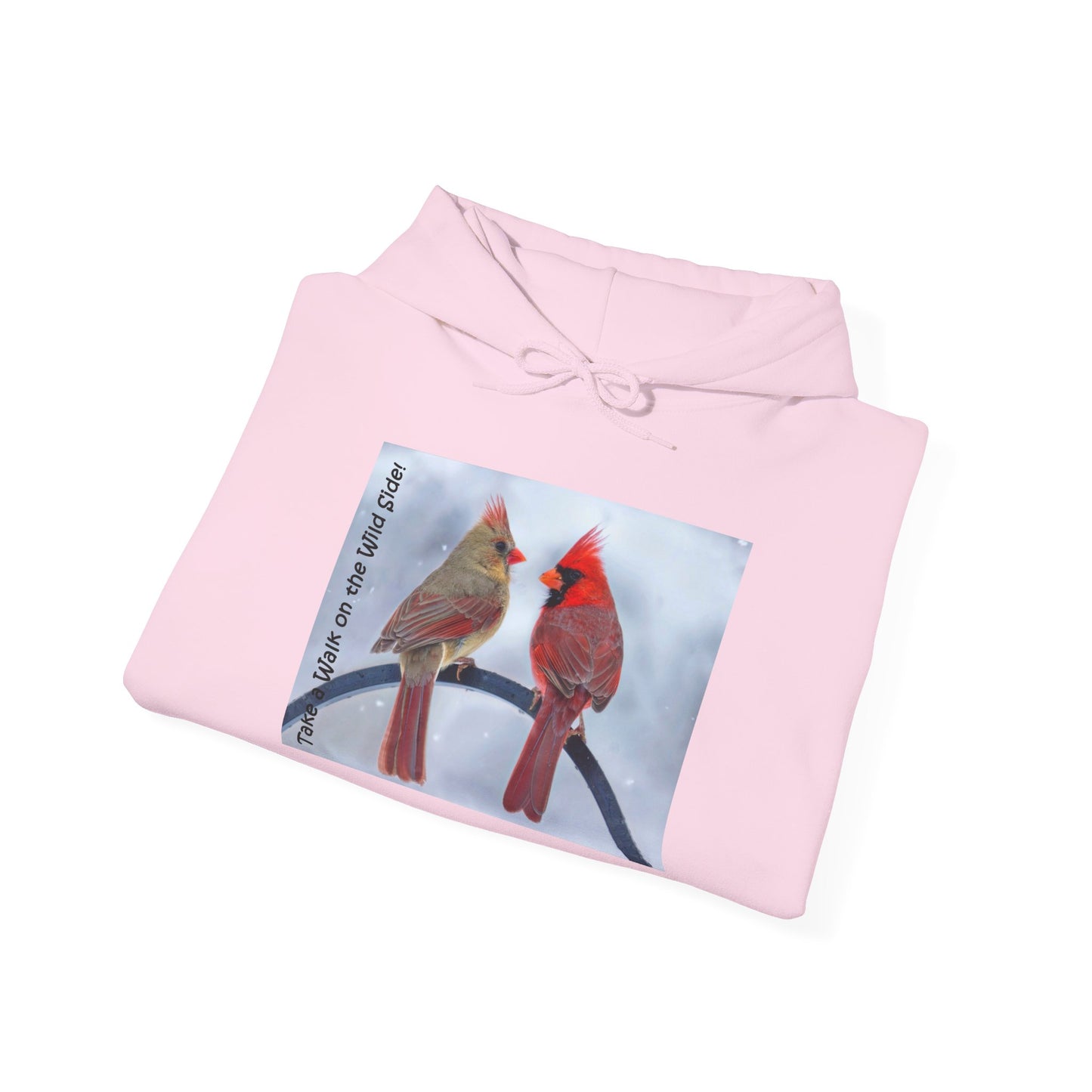 Cardinal Pair in winter on Unisex Heavy Blend™ Hooded Sweatshirt