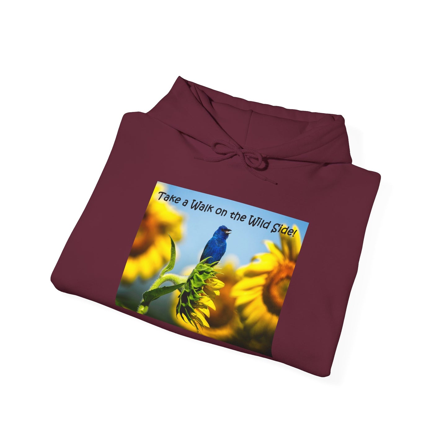 Indigo Bunting on sunflowers - Heavy Blend™ Hooded Sweatshirt