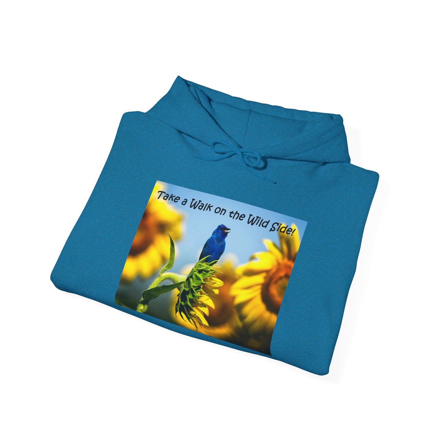 Indigo Bunting on sunflowers - Heavy Blend™ Hooded Sweatshirt