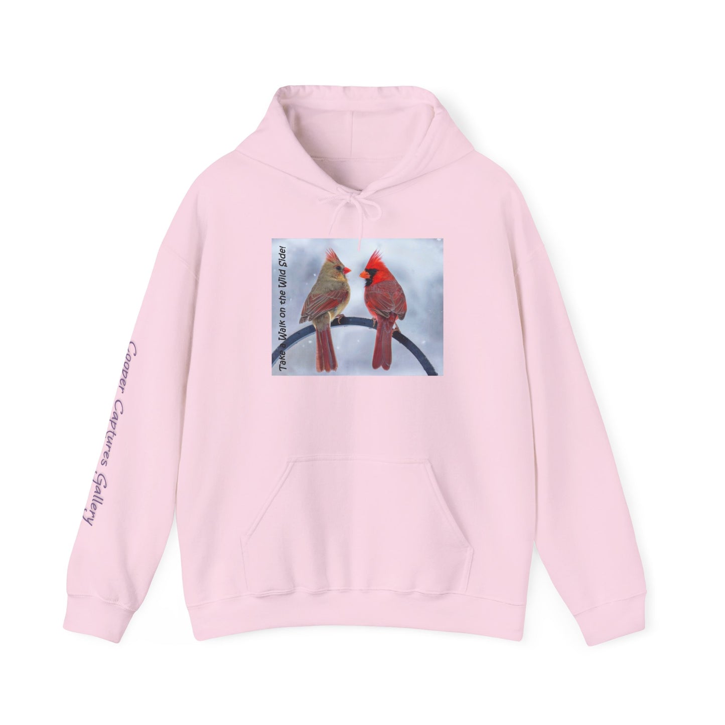 Cardinal Pair in winter on Unisex Heavy Blend™ Hooded Sweatshirt