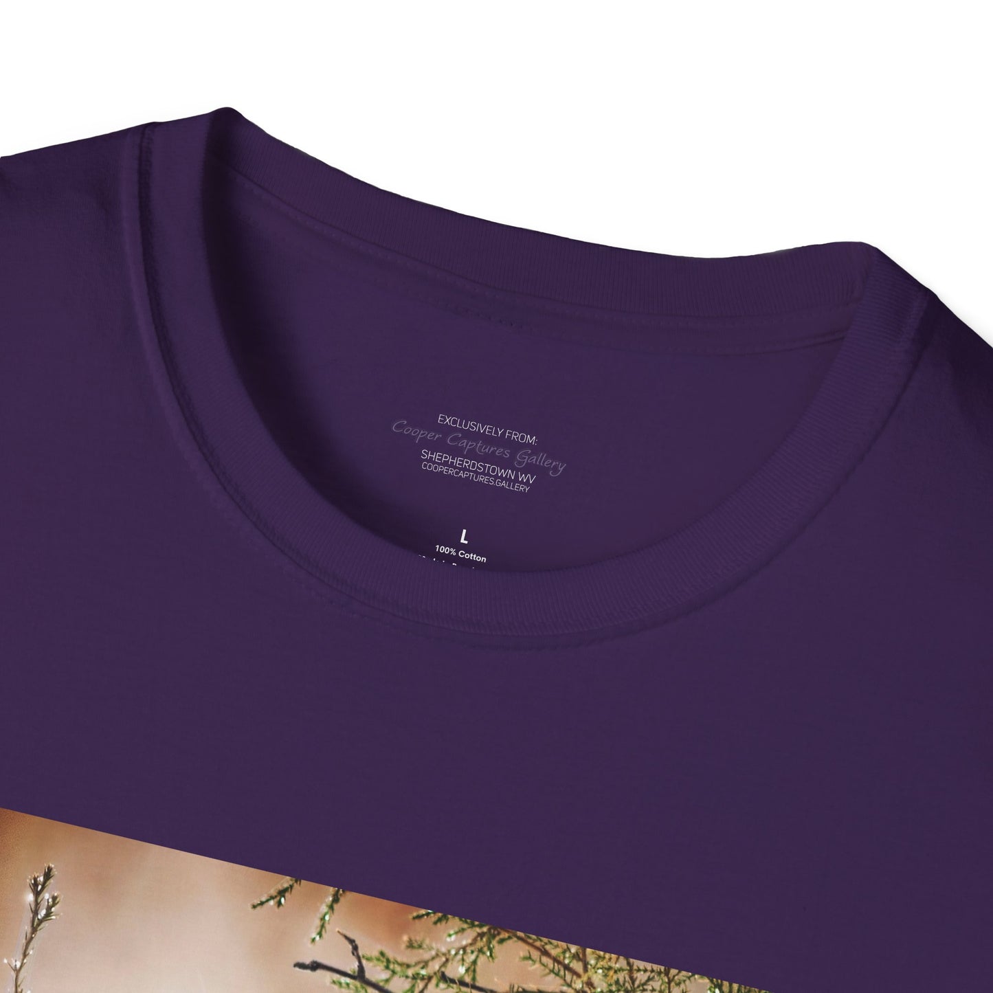 Sparrow sitting in an evergreen surrounded by snow - T-shirt