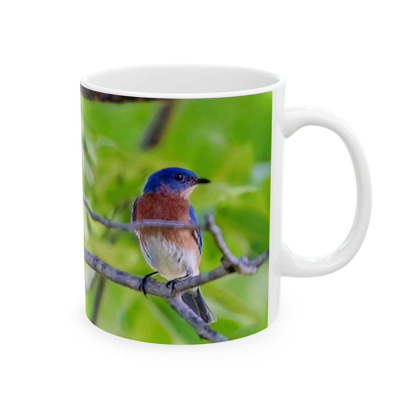 Bluebird pair - White interior mug
