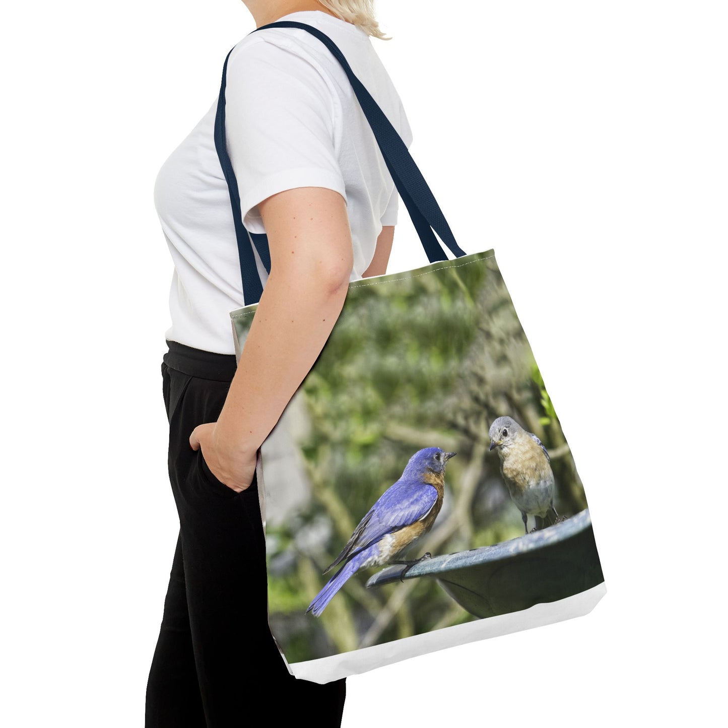 Bluebirds Tote Bag - Nature-Inspired Eco-Friendly Shopping Bag