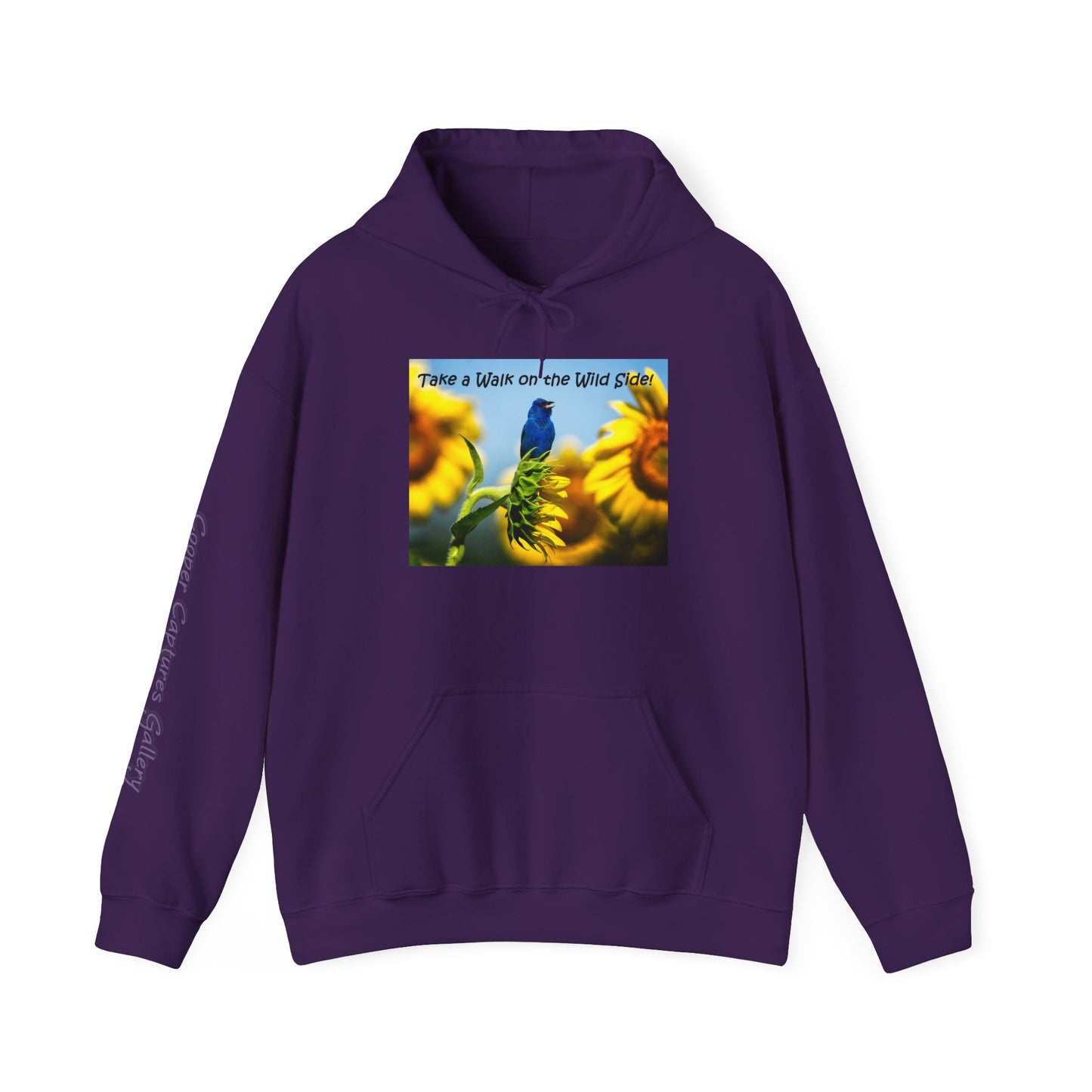Indigo Bunting on sunflowers - Heavy Blend™ Hooded Sweatshirt