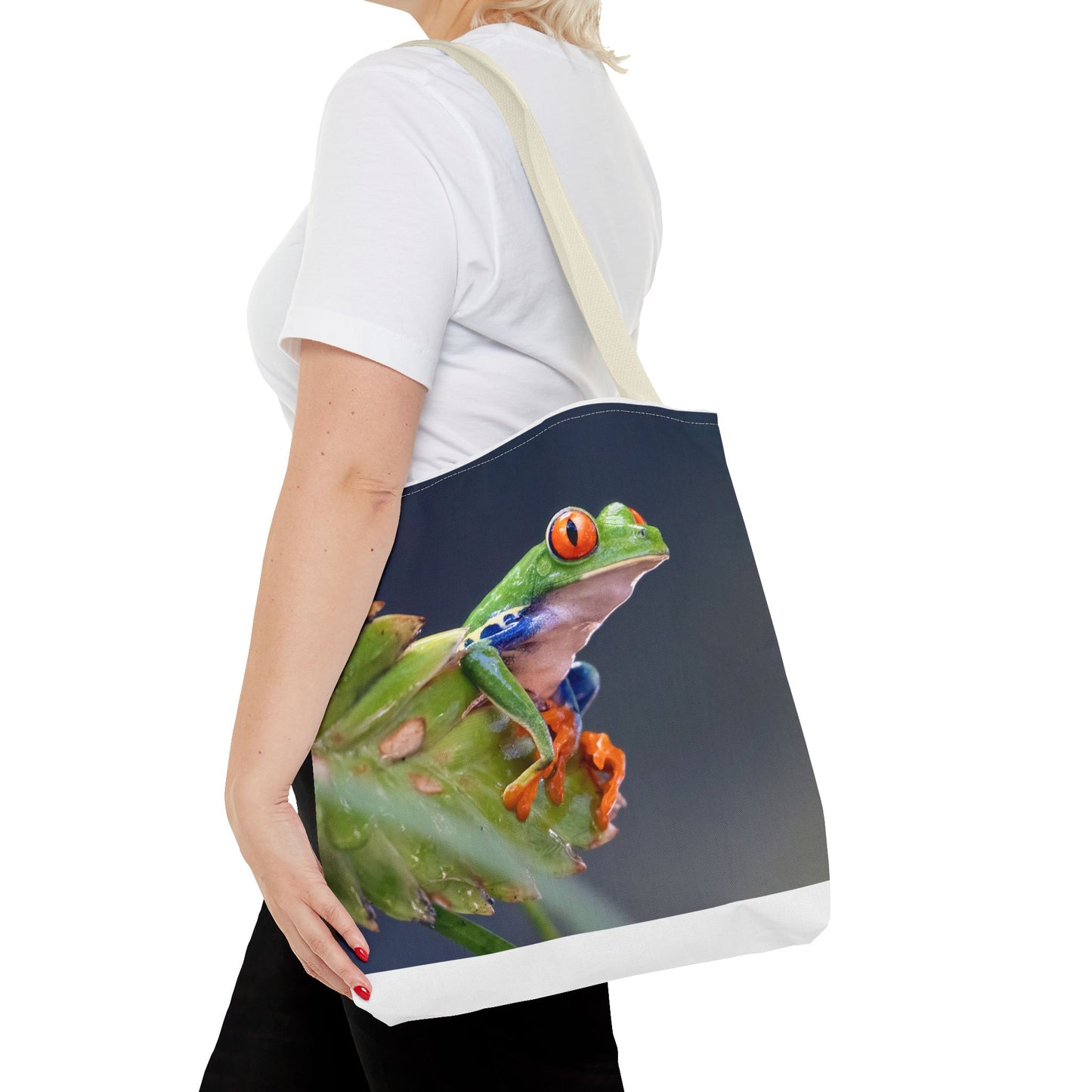 Colorful Frog Tote Bag - Eco-Friendly Wildlife Lover's Accessory