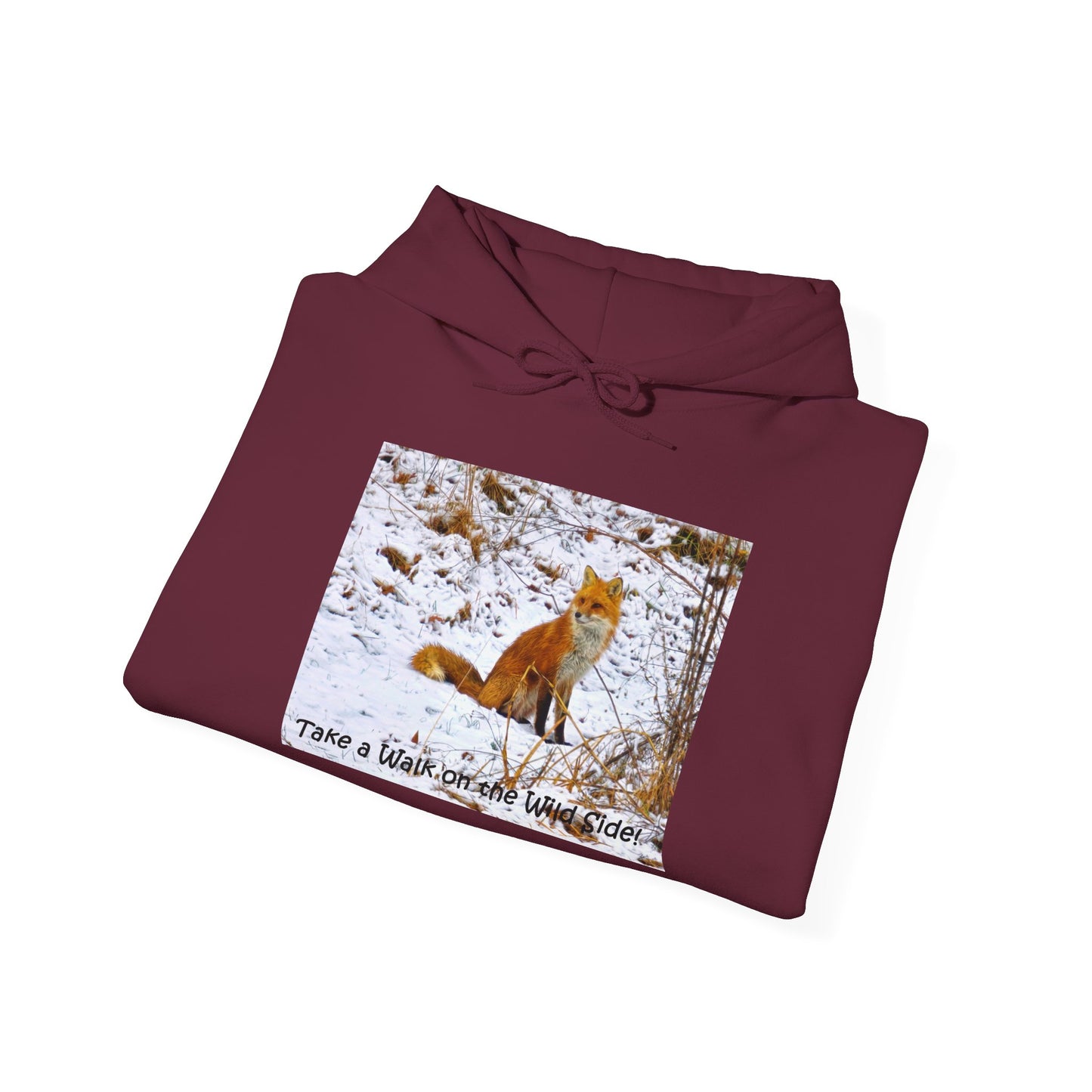 Red Fox in winter time - Heavy Blend™ Hooded Sweatshirt