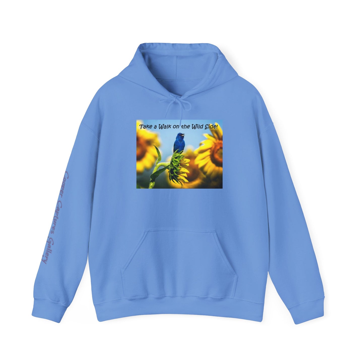 Indigo Bunting on sunflowers - Heavy Blend™ Hooded Sweatshirt