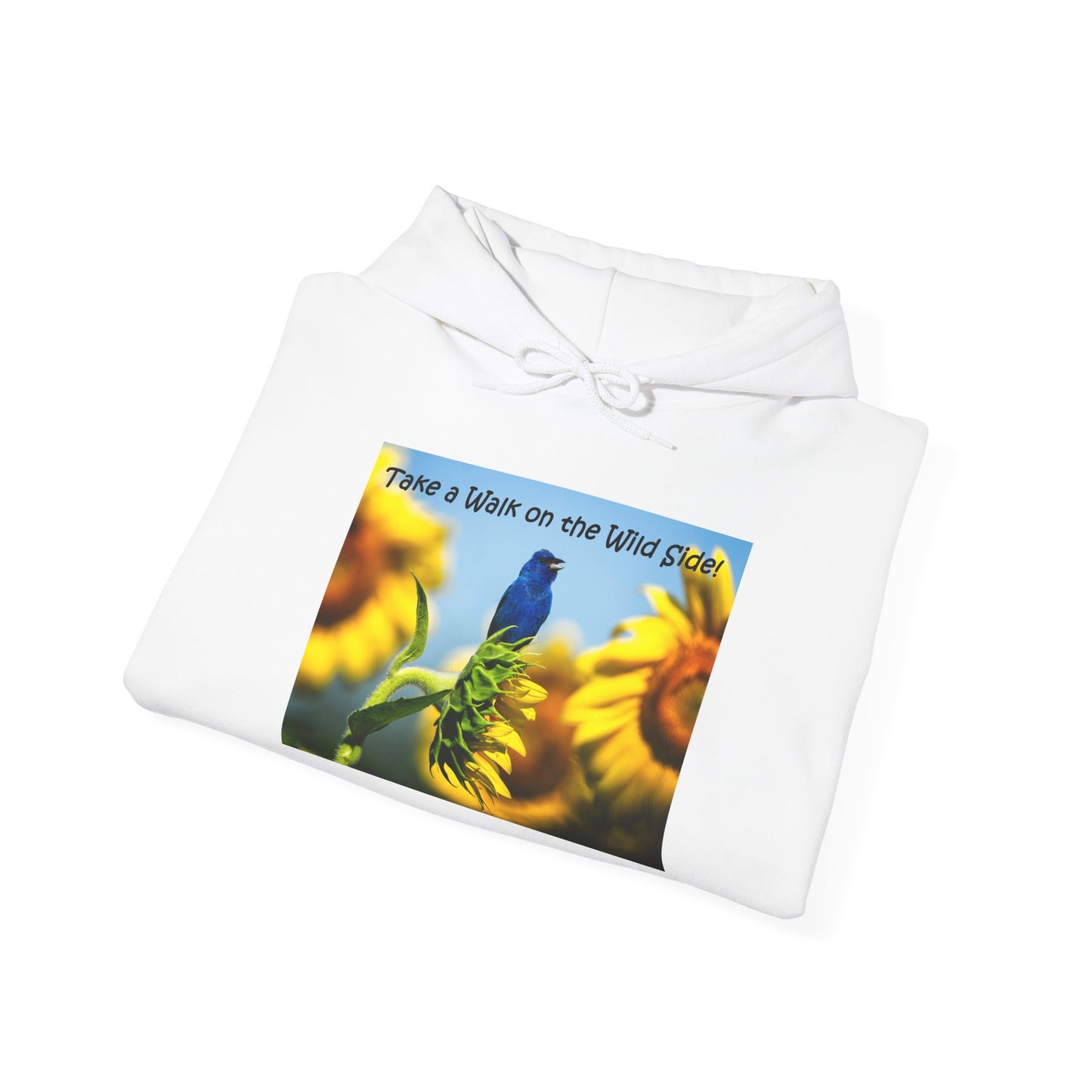 Indigo Bunting on sunflowers - Heavy Blend™ Hooded Sweatshirt