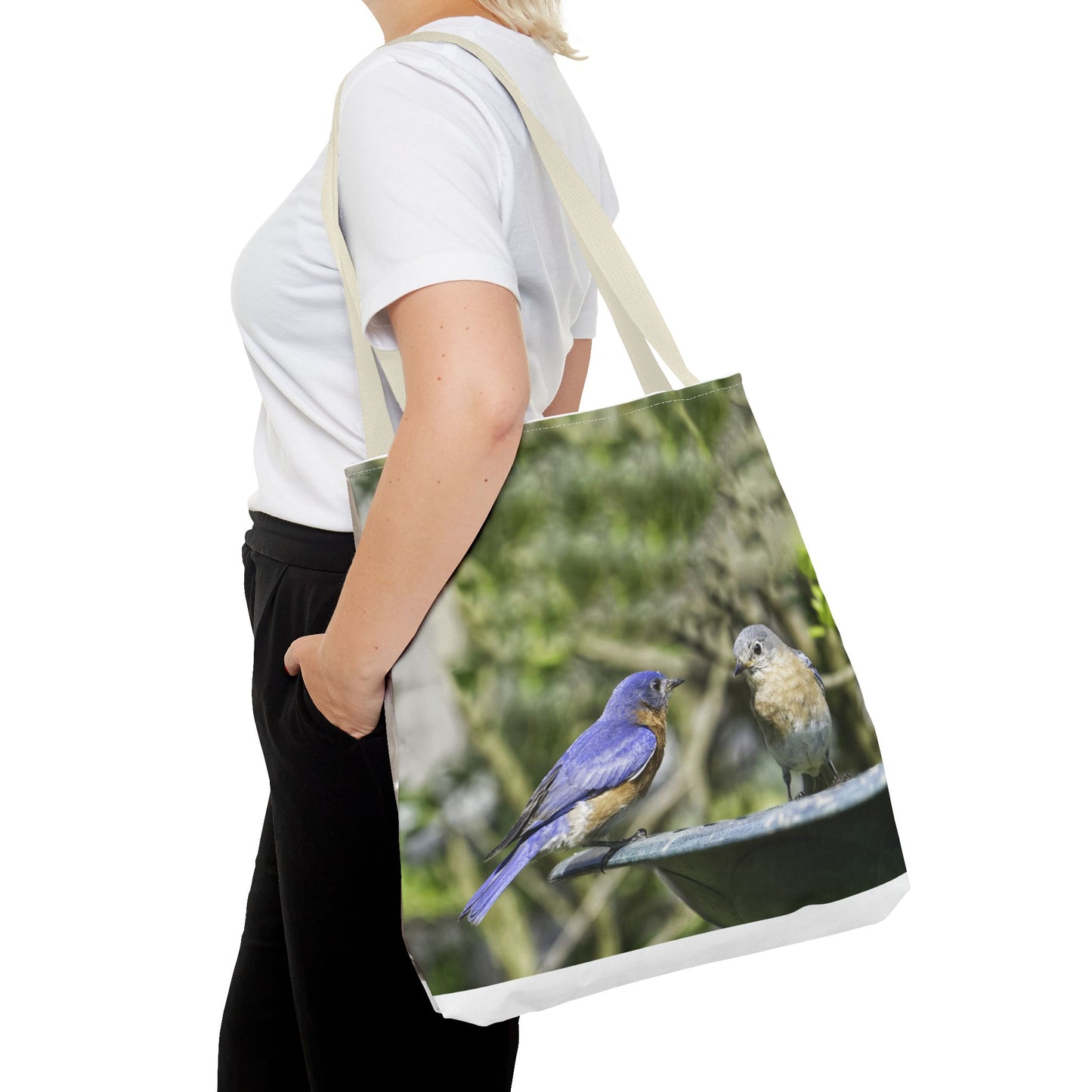 Bluebirds Tote Bag - Nature-Inspired Eco-Friendly Shopping Bag