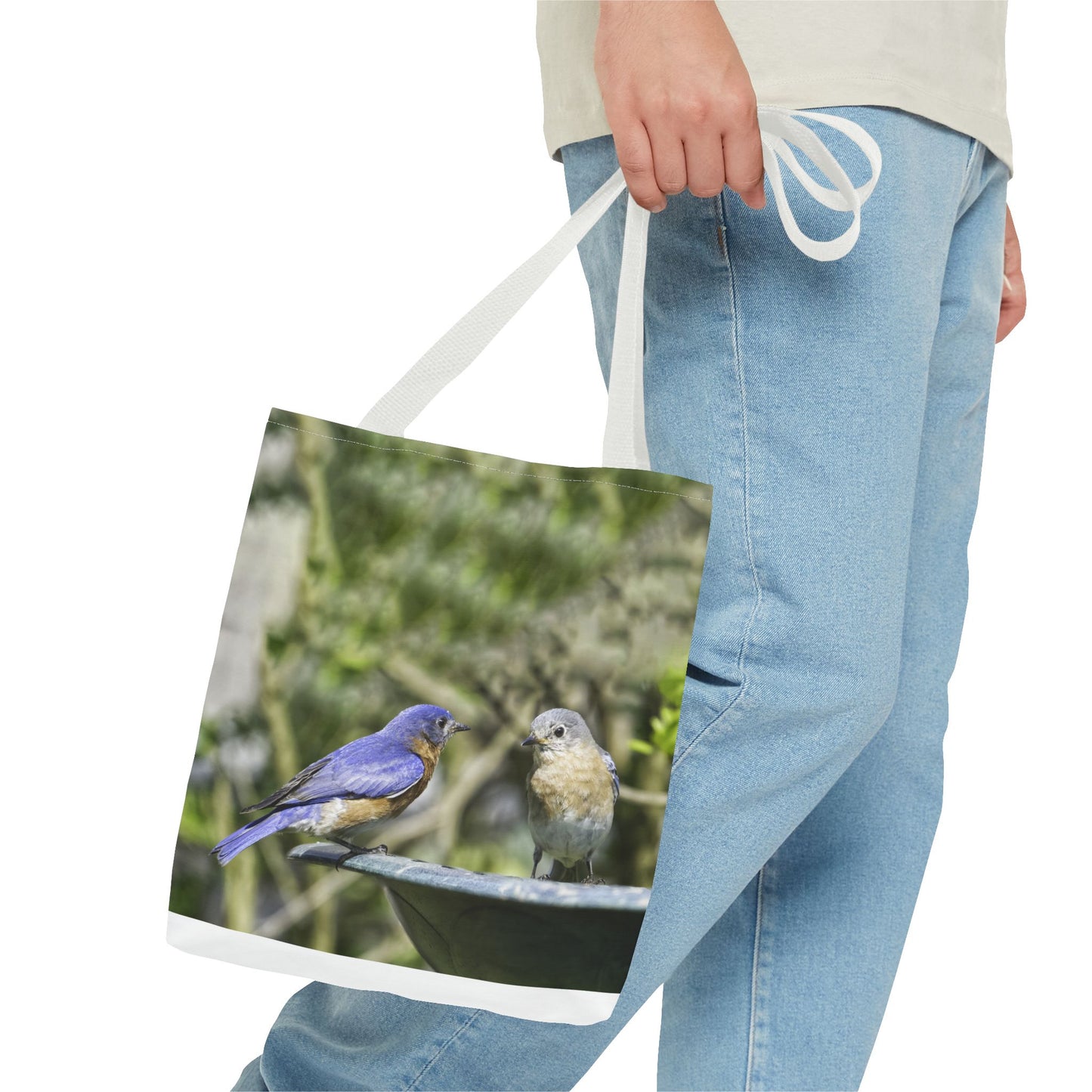 Bluebirds Tote Bag - Nature-Inspired Eco-Friendly Shopping Bag