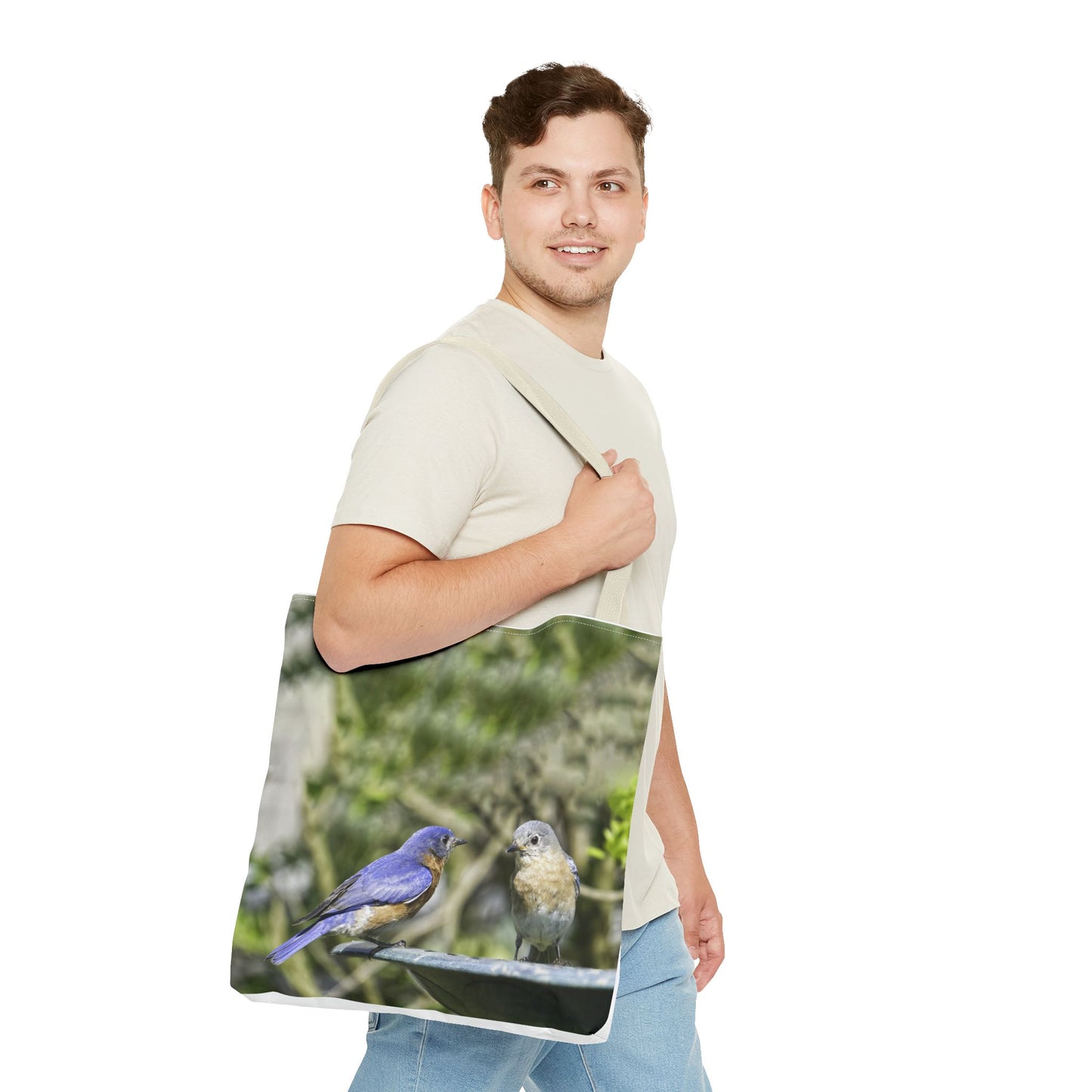 Bluebirds Tote Bag - Nature-Inspired Eco-Friendly Shopping Bag