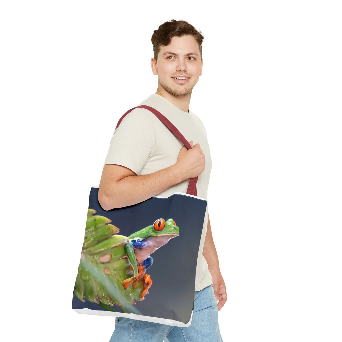 Colorful Frog Tote Bag - Eco-Friendly Wildlife Lover's Accessory