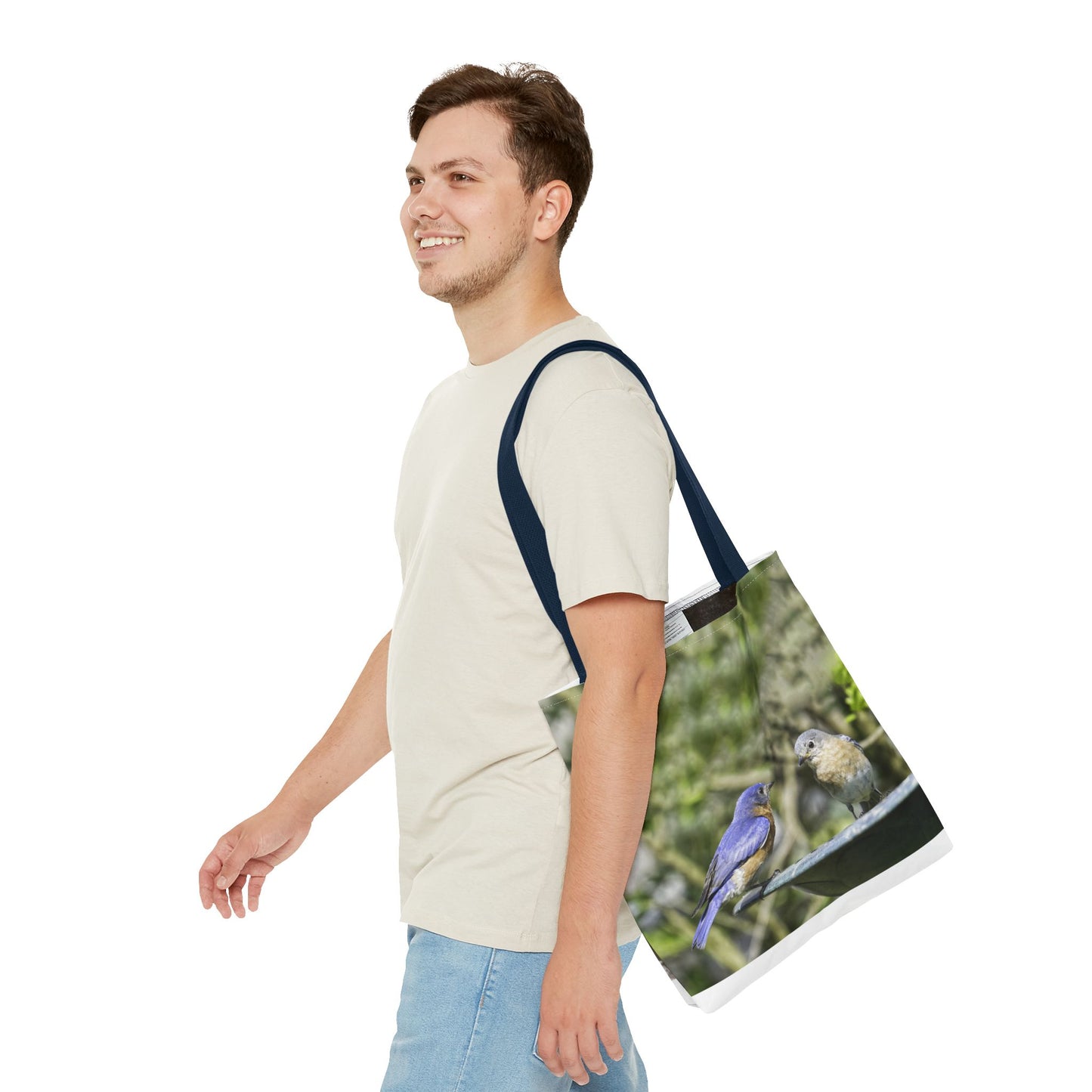 Bluebirds Tote Bag - Nature-Inspired Eco-Friendly Shopping Bag