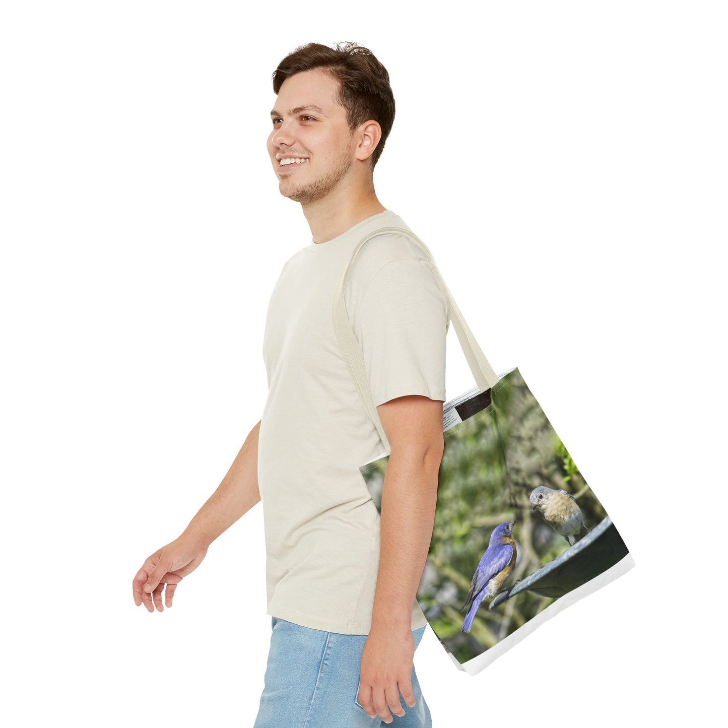 Bluebirds Tote Bag - Nature-Inspired Eco-Friendly Shopping Bag