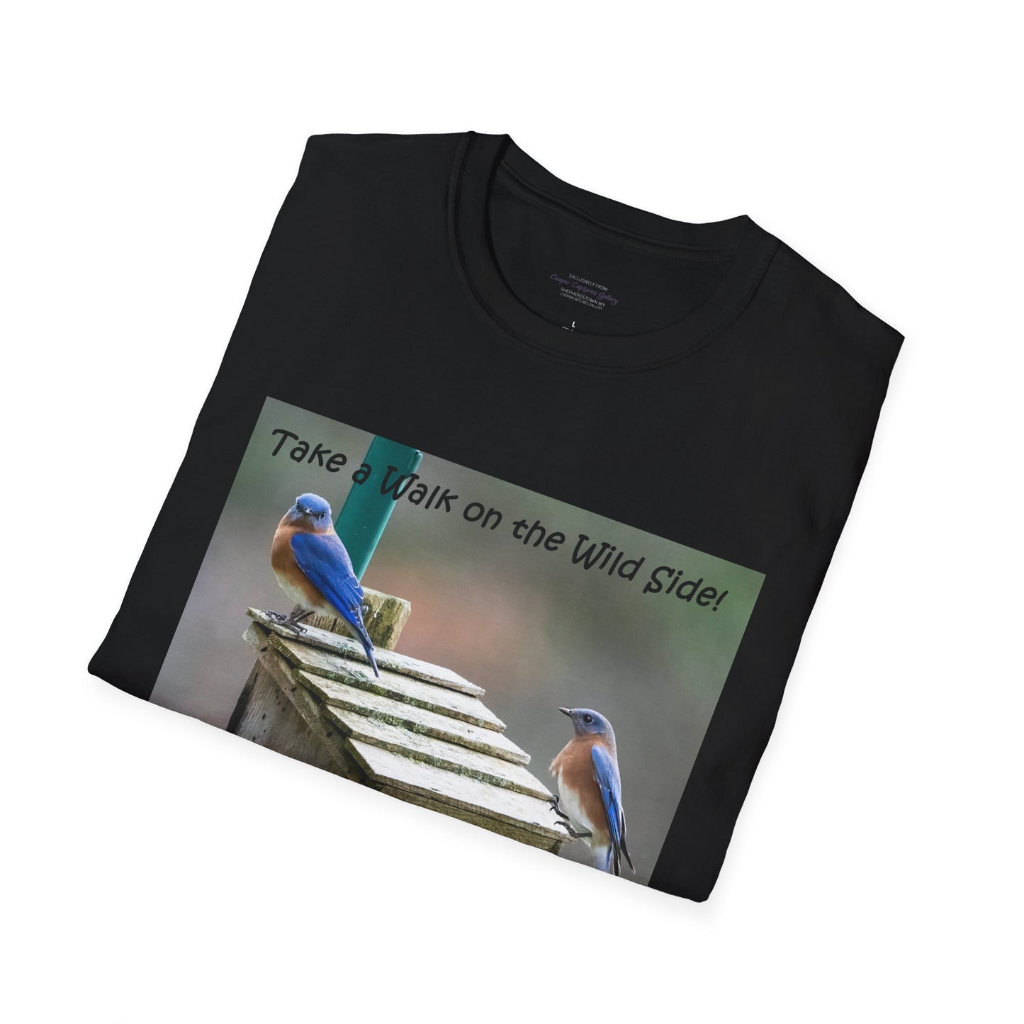 Bluebirds looking at real estate - T-shirt