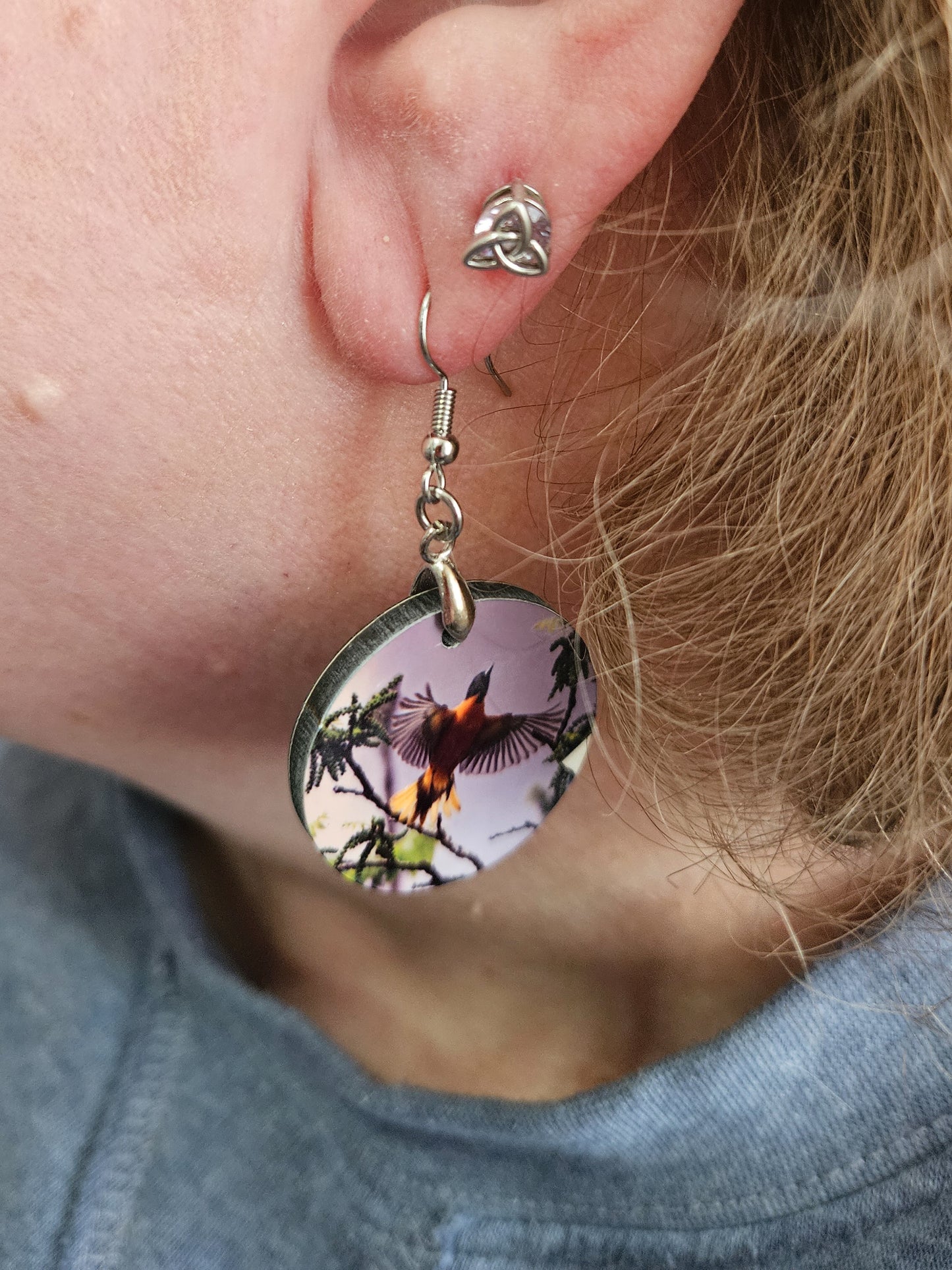 Earrings, Baltimore Oriole